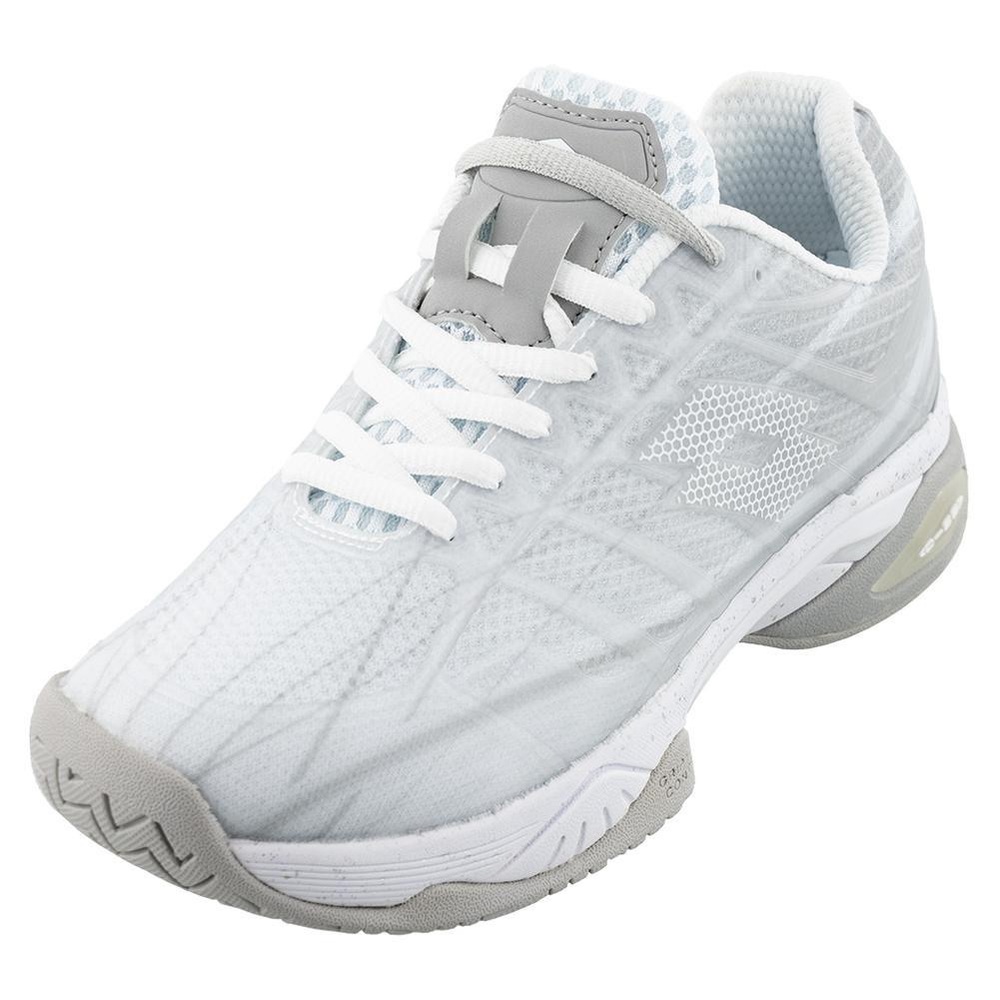 🆕 Women's Lotto Mirage 300 Speed Tennis Shoes All White & Silver Metal 2: Size 8